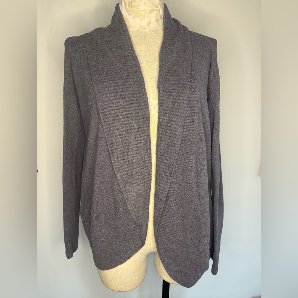 Barefoot Dreams CozyChic Lite L/XL Heather Gray Cardigan